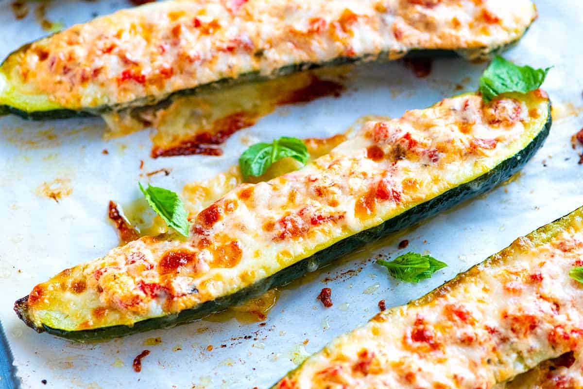 Cheese Stuffed Zucchini Boats